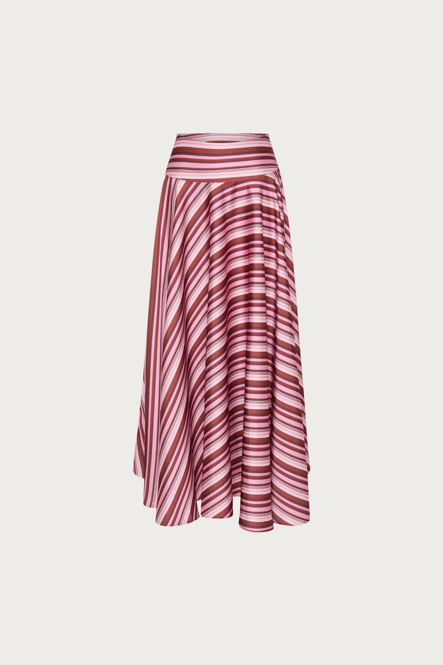 Basque Full Skirt | Magenta Stripe