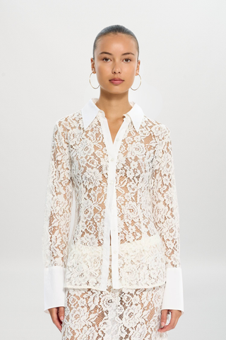 Gina Shirt | White Lace