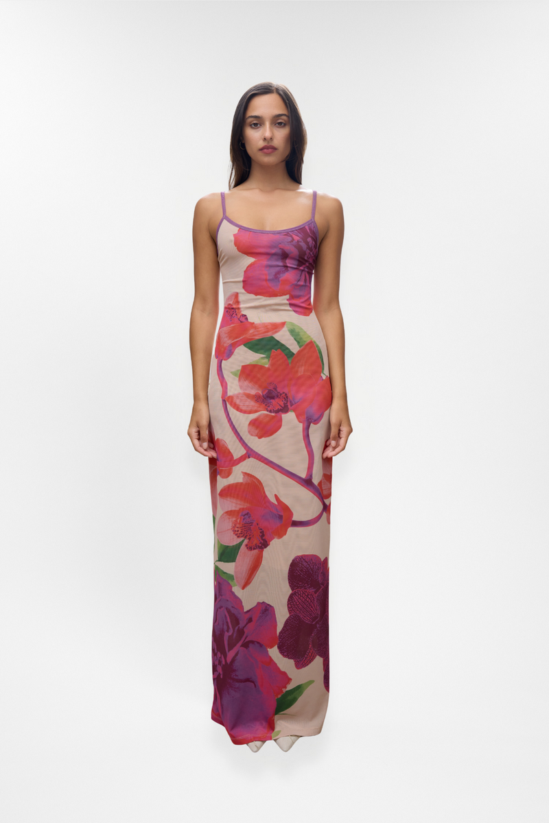 Pre-order: Slip Dress | Mesh Fuchsia Bloom