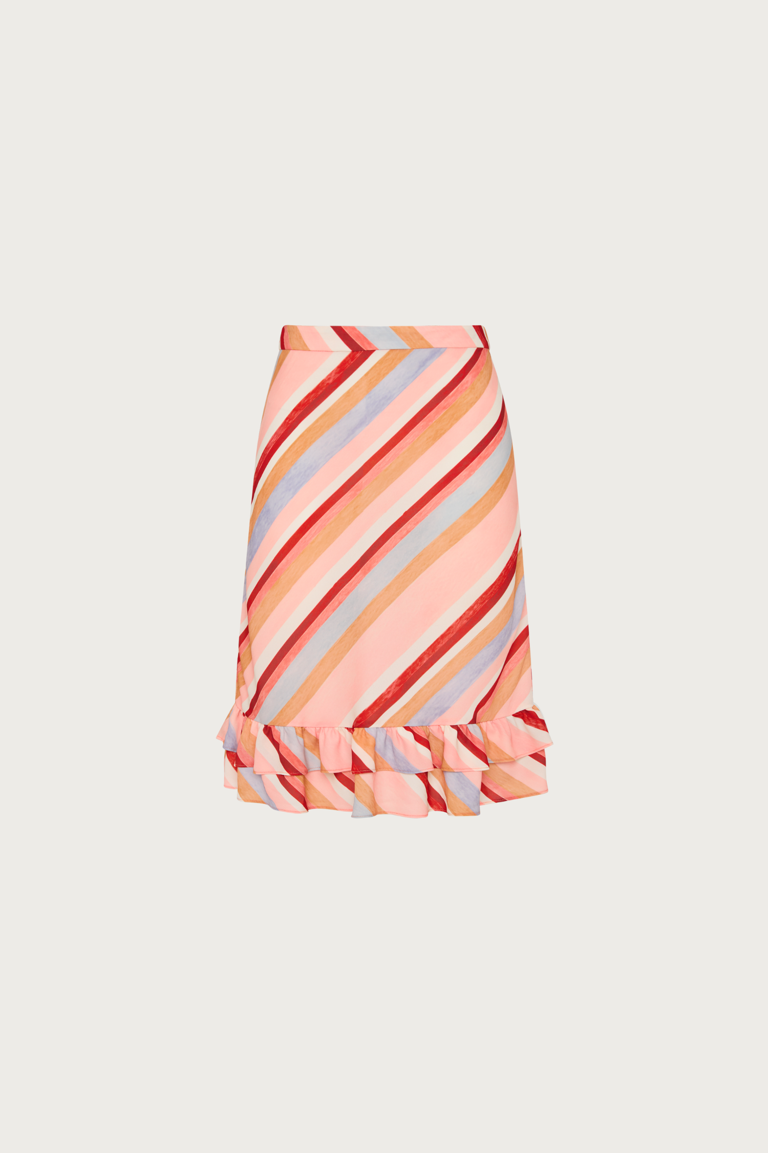 Frill Midi Skirt | Blush Stripe