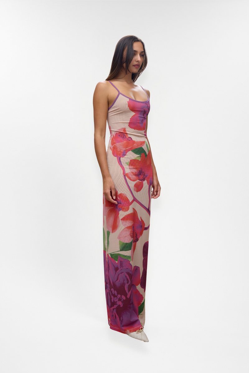 Pre-order: Slip Dress | Mesh Fuchsia Bloom