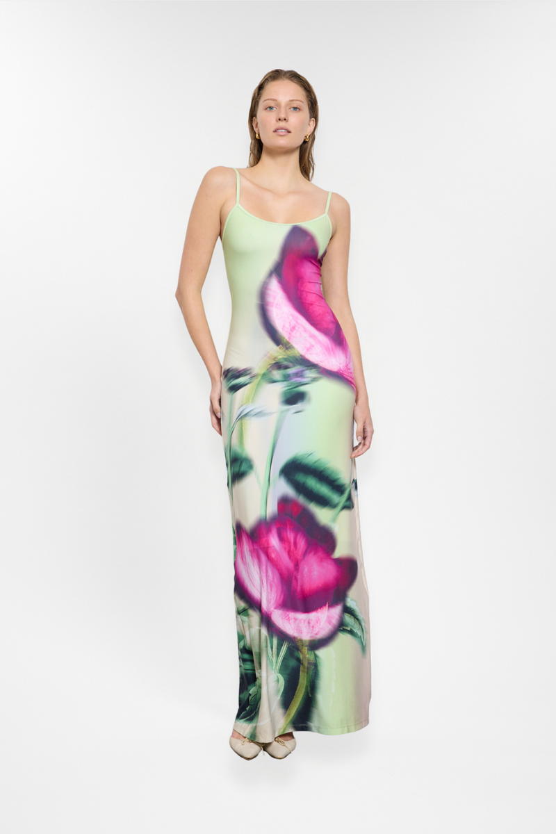 Slip Dress | Lime Floral