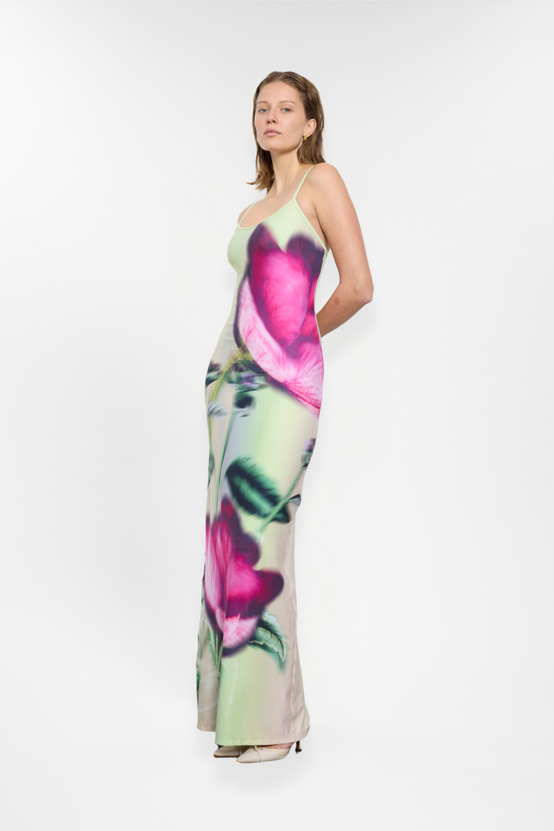 Slip Dress | Lime Floral