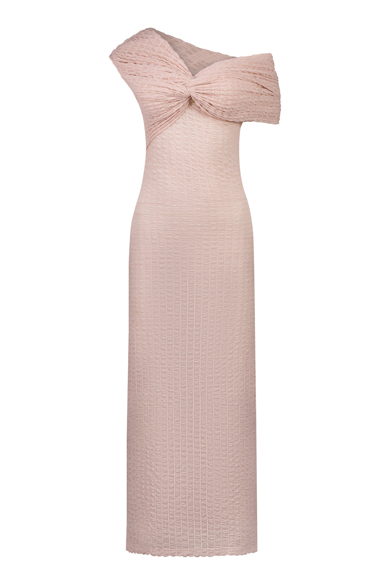 Twist Ruched Maxi Dress | Baby Pink