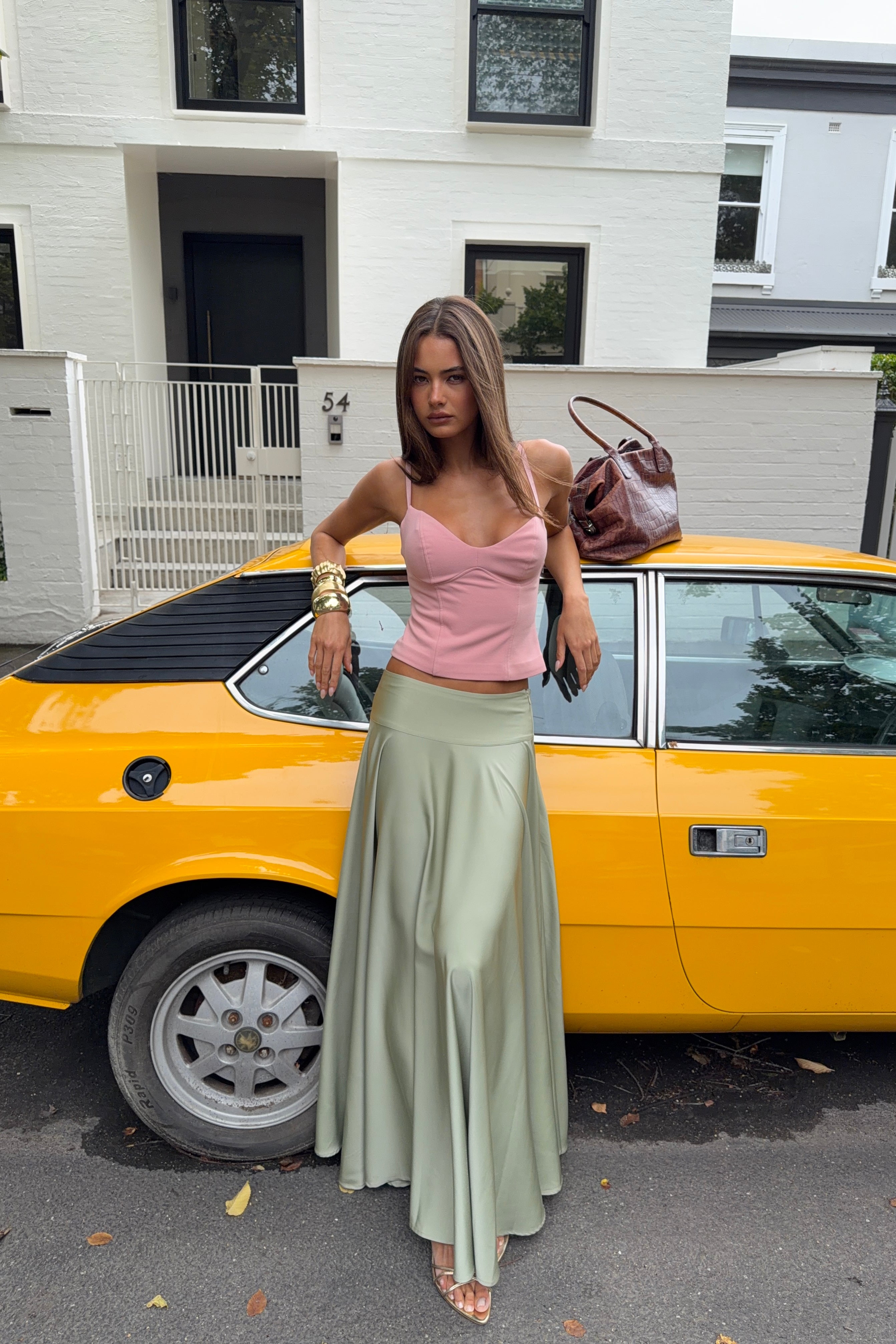 Basque Full Skirt | Pistachio Green