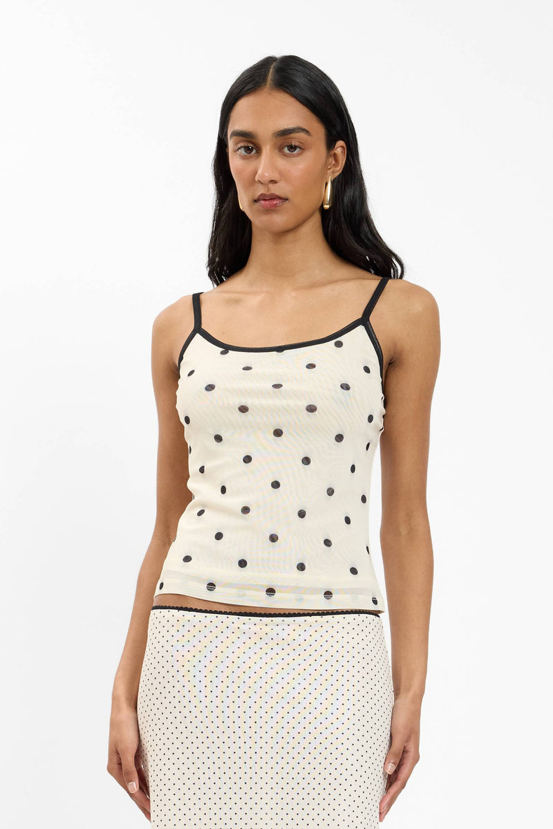 Camisole | Mesh Ivory Polka