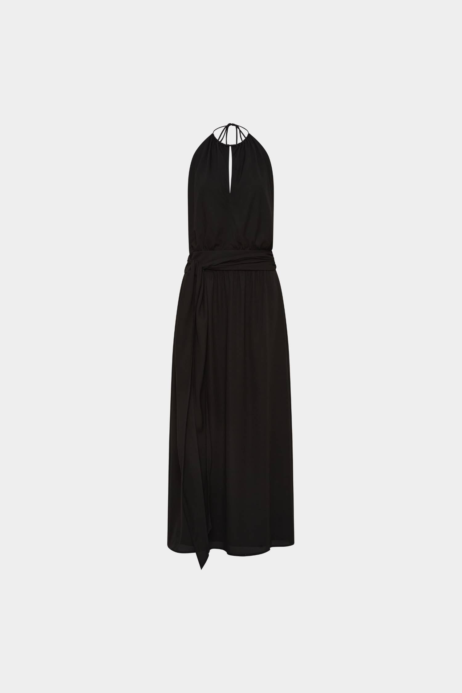 Draped Backless Gown | Black