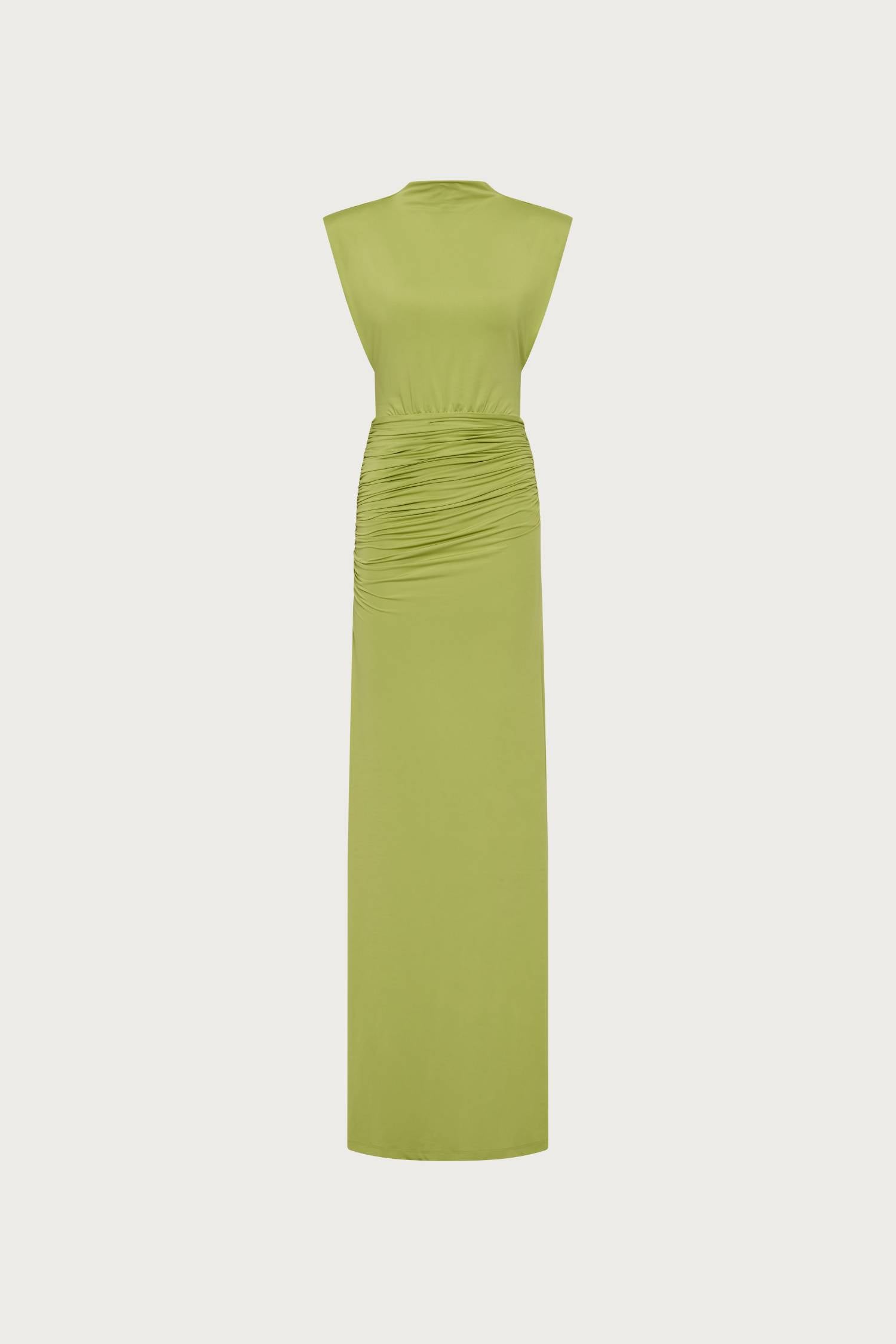 Structured Shoulder Gown | Emerald
