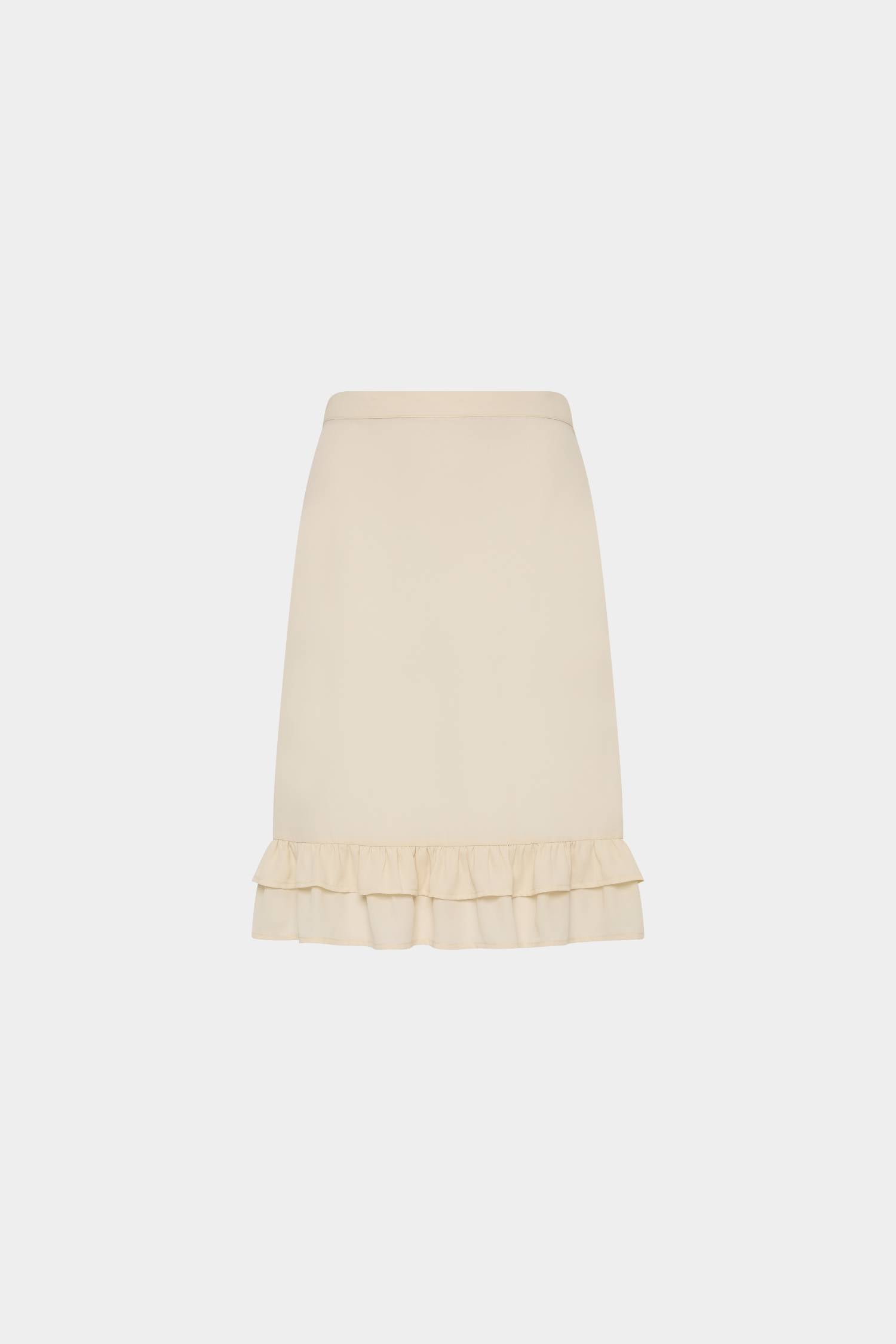 Frill Midi Skirt | Ivory