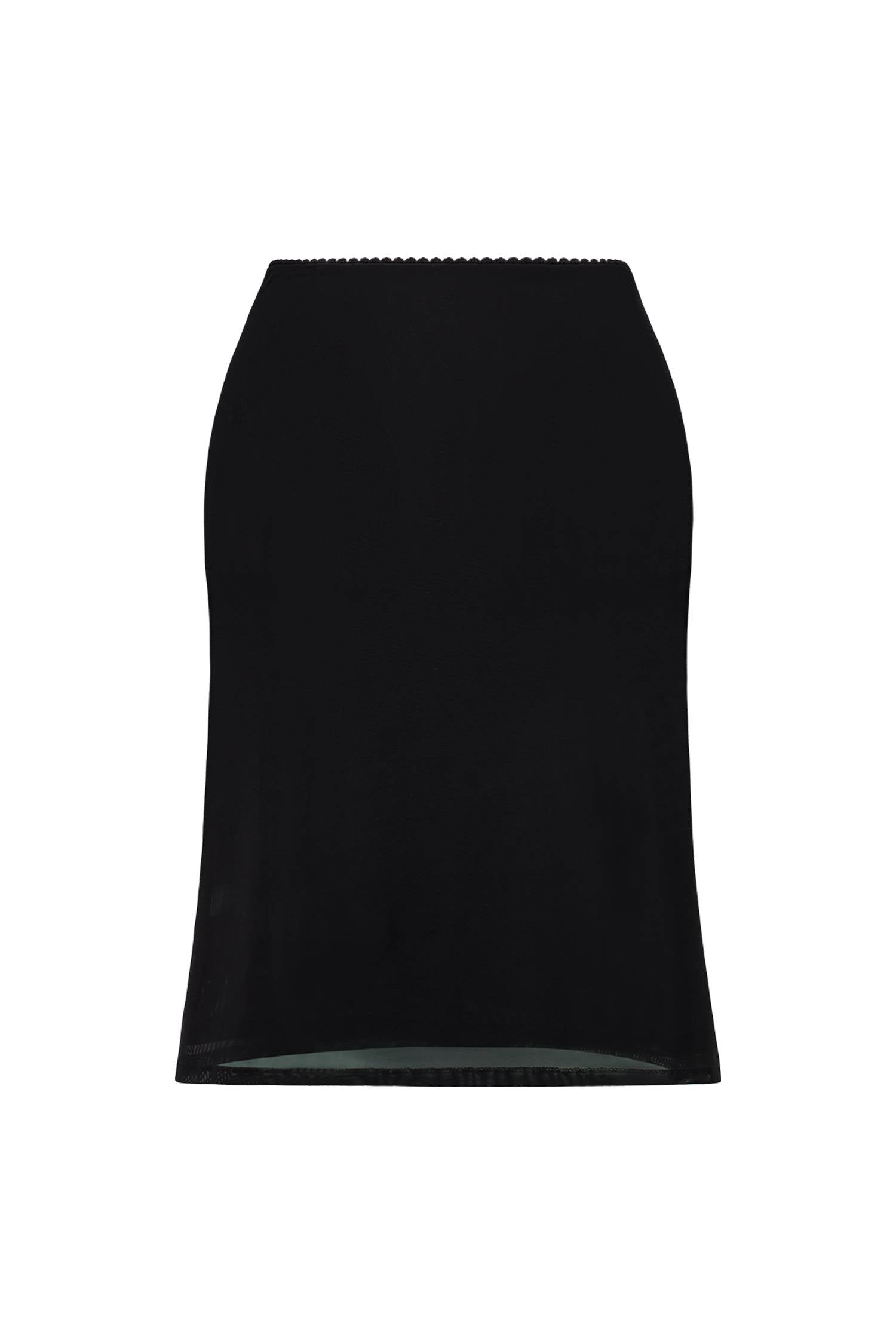 Midi Skirt | Black Mesh