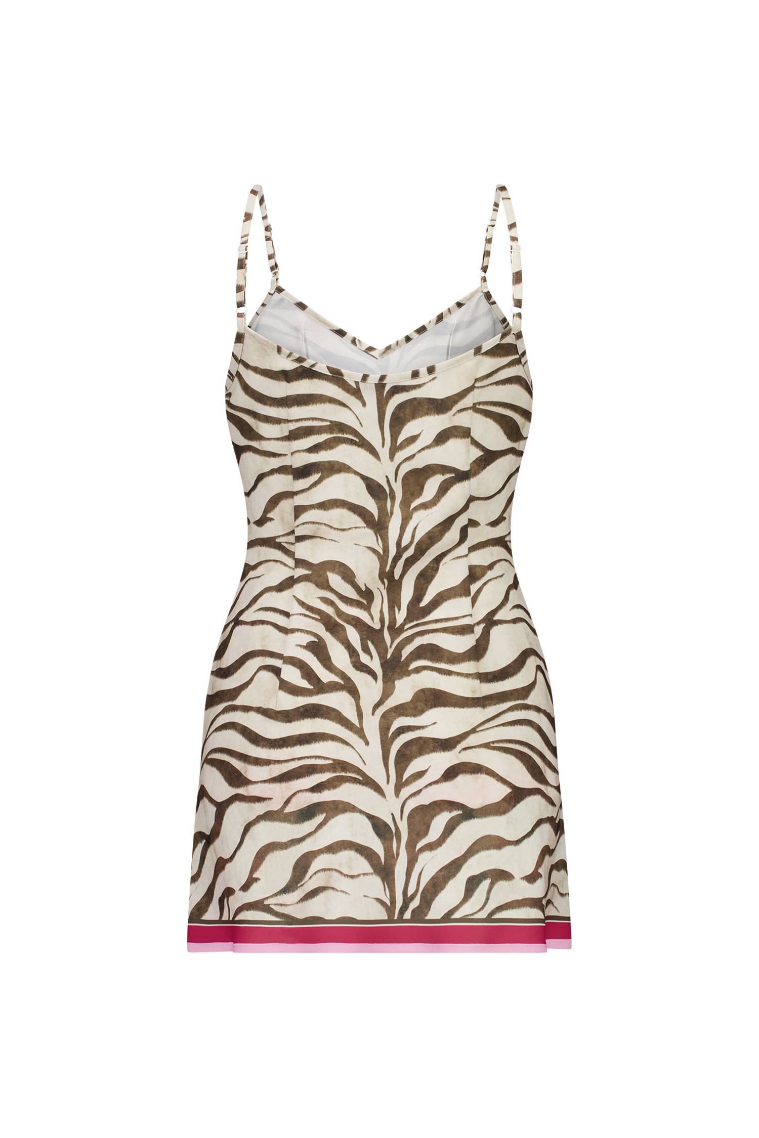 Bias Mini Slip Dress | Fuchsia Zebra