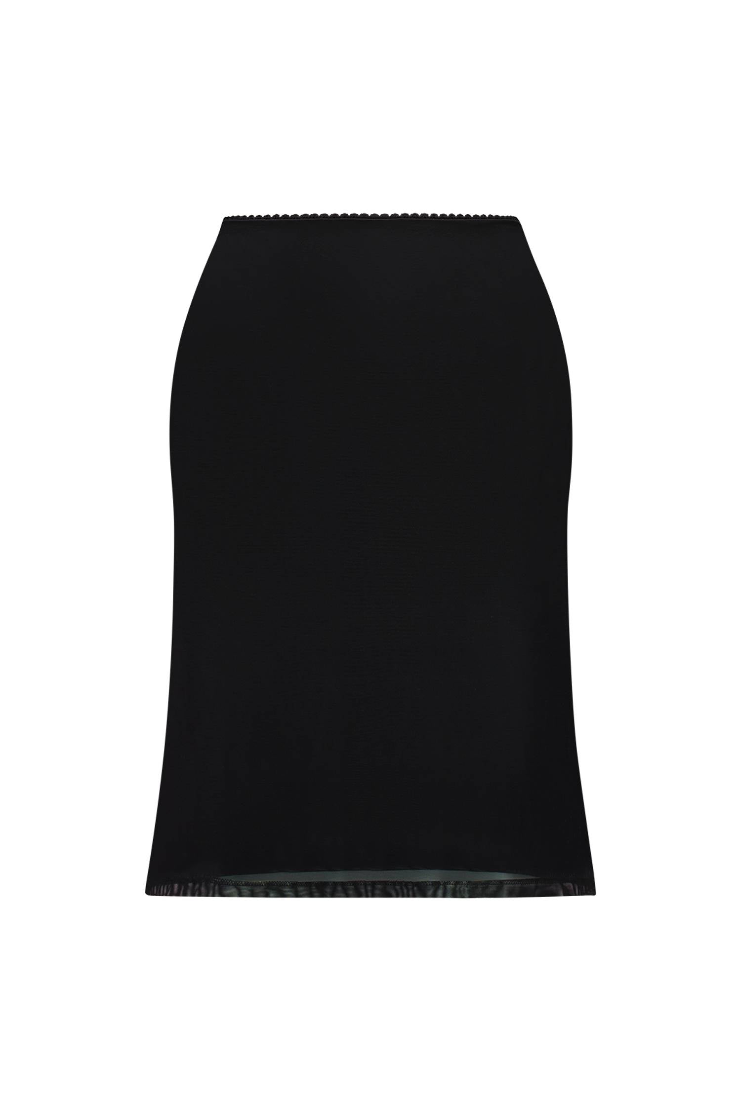 Midi Skirt | Black Mesh