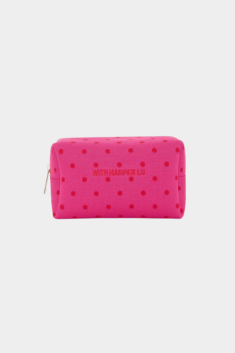 Cosmetic Bag | Fuchsia Polka