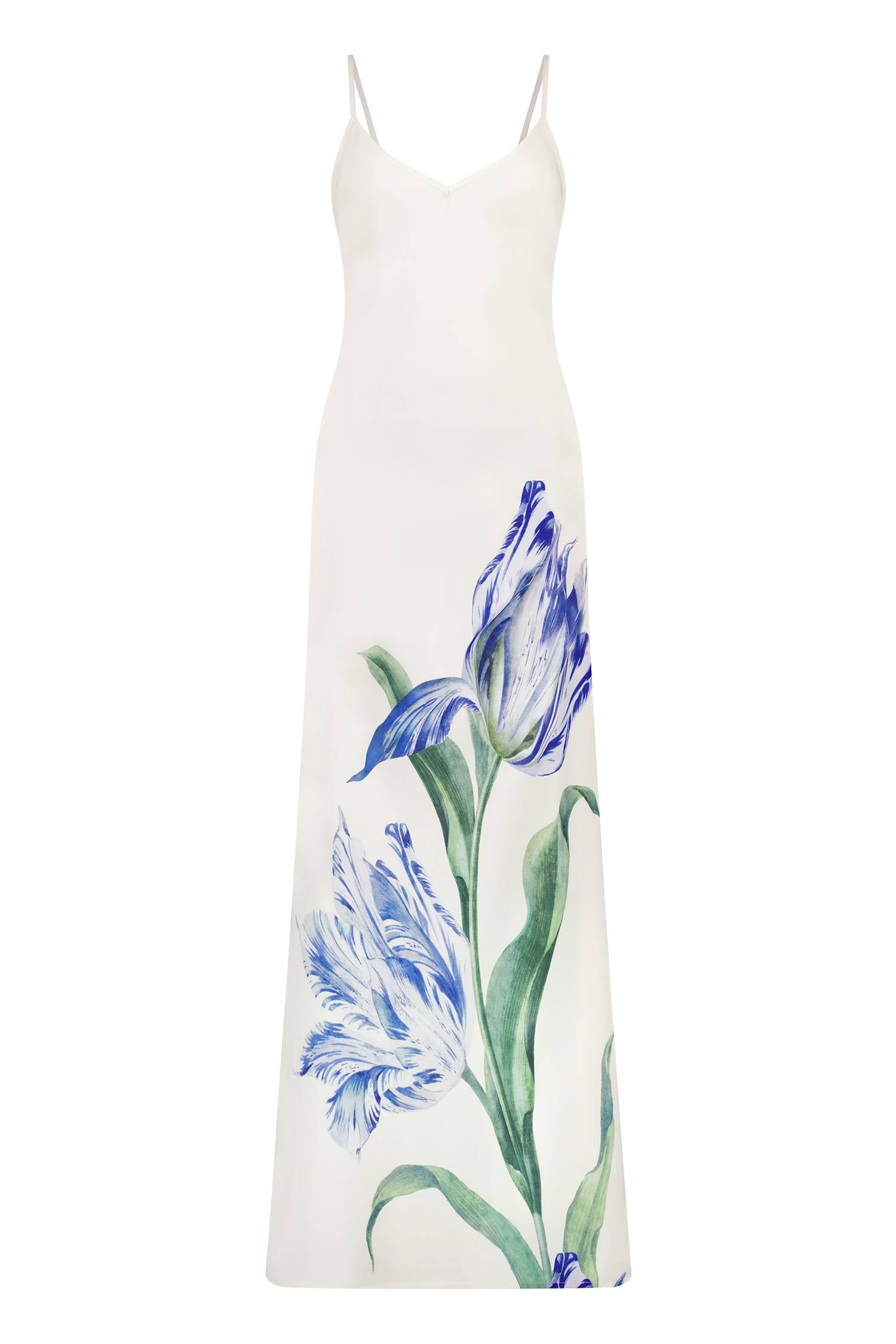 Pre-order: Bias Maxi Slip Dress | Azure Tulip