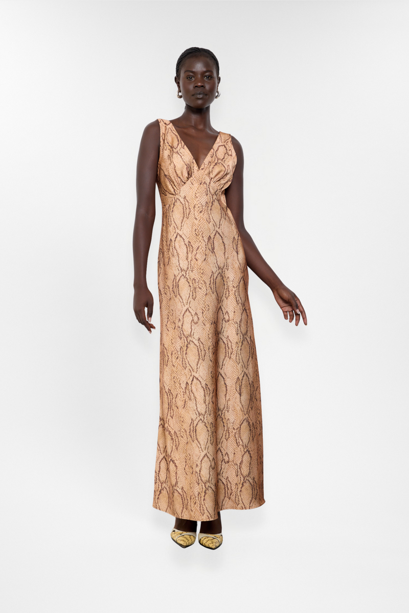 V Neck Maxi Dress | Snake