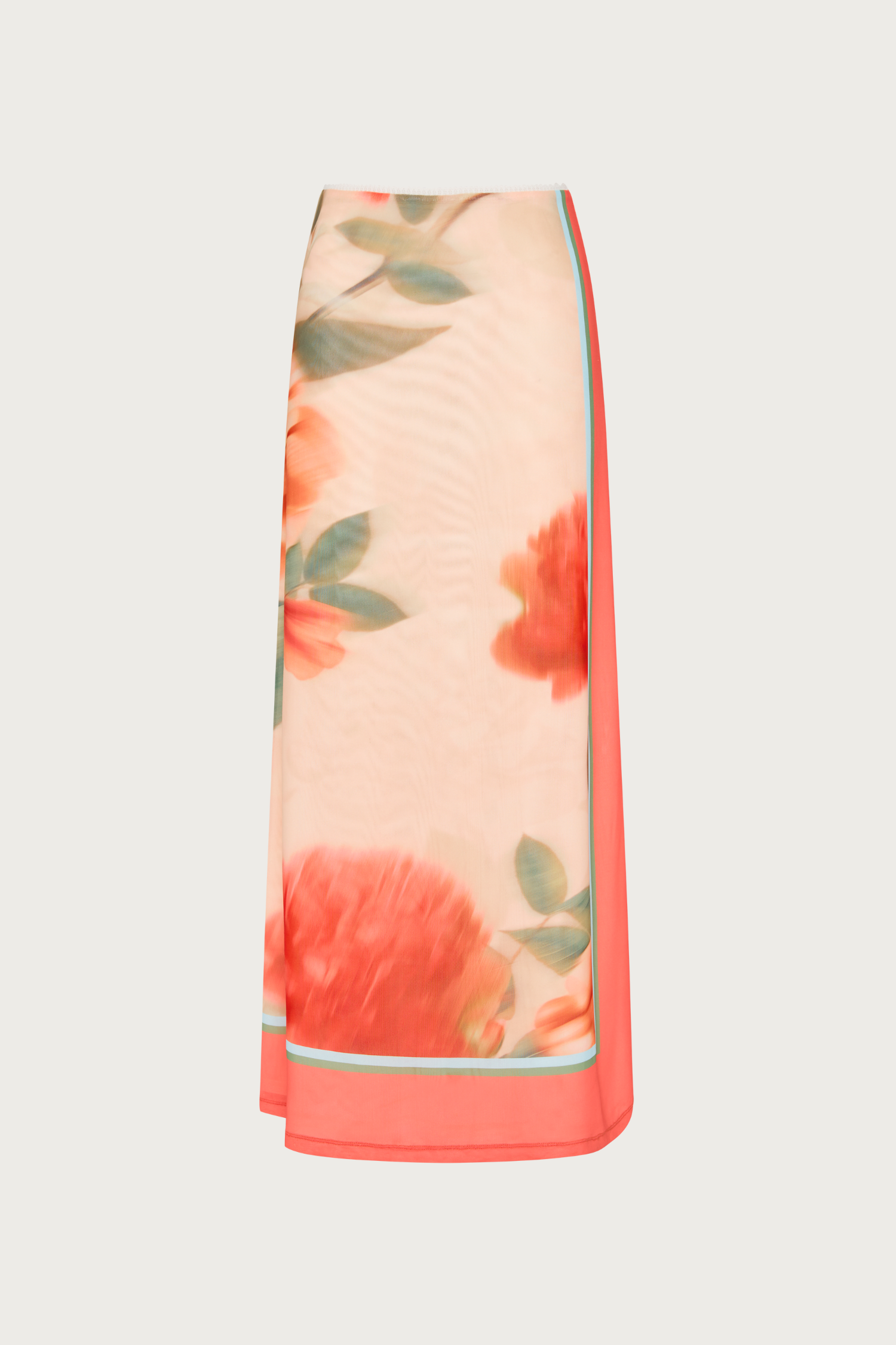 Maxi Skirt | Mesh Peach Floral