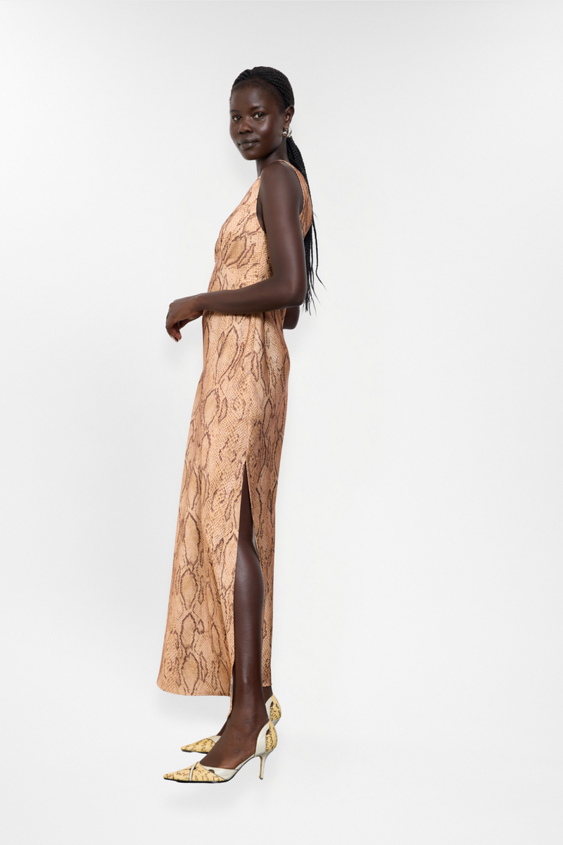 V Neck Maxi Dress | Snake