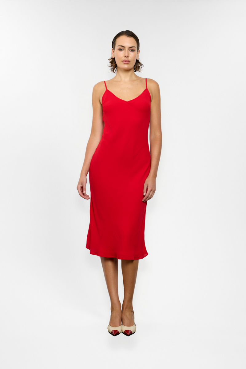 Georgette Midi Dress | Cherry Red