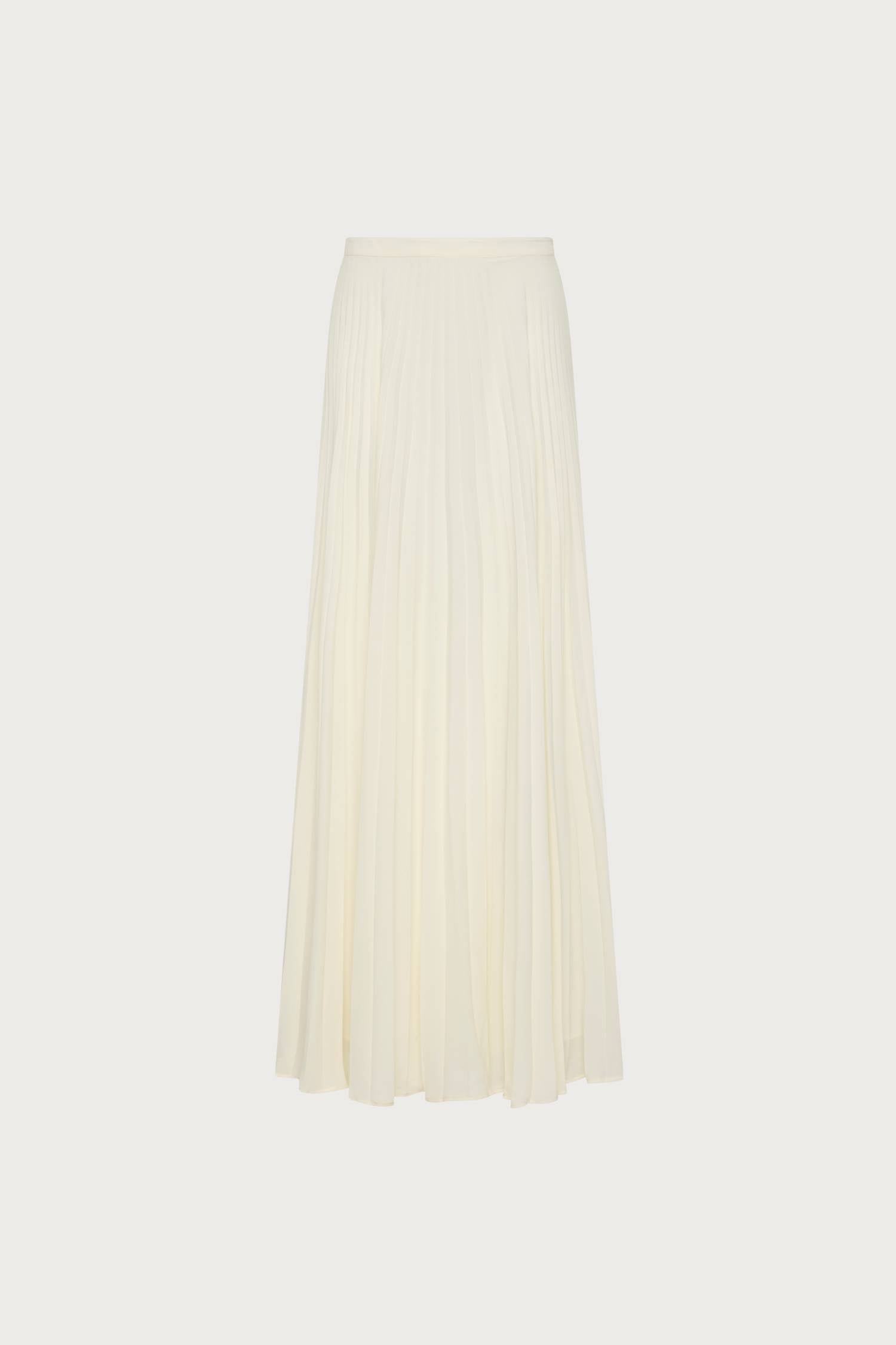 Sunray Pleat Maxi Skirt | Ivory