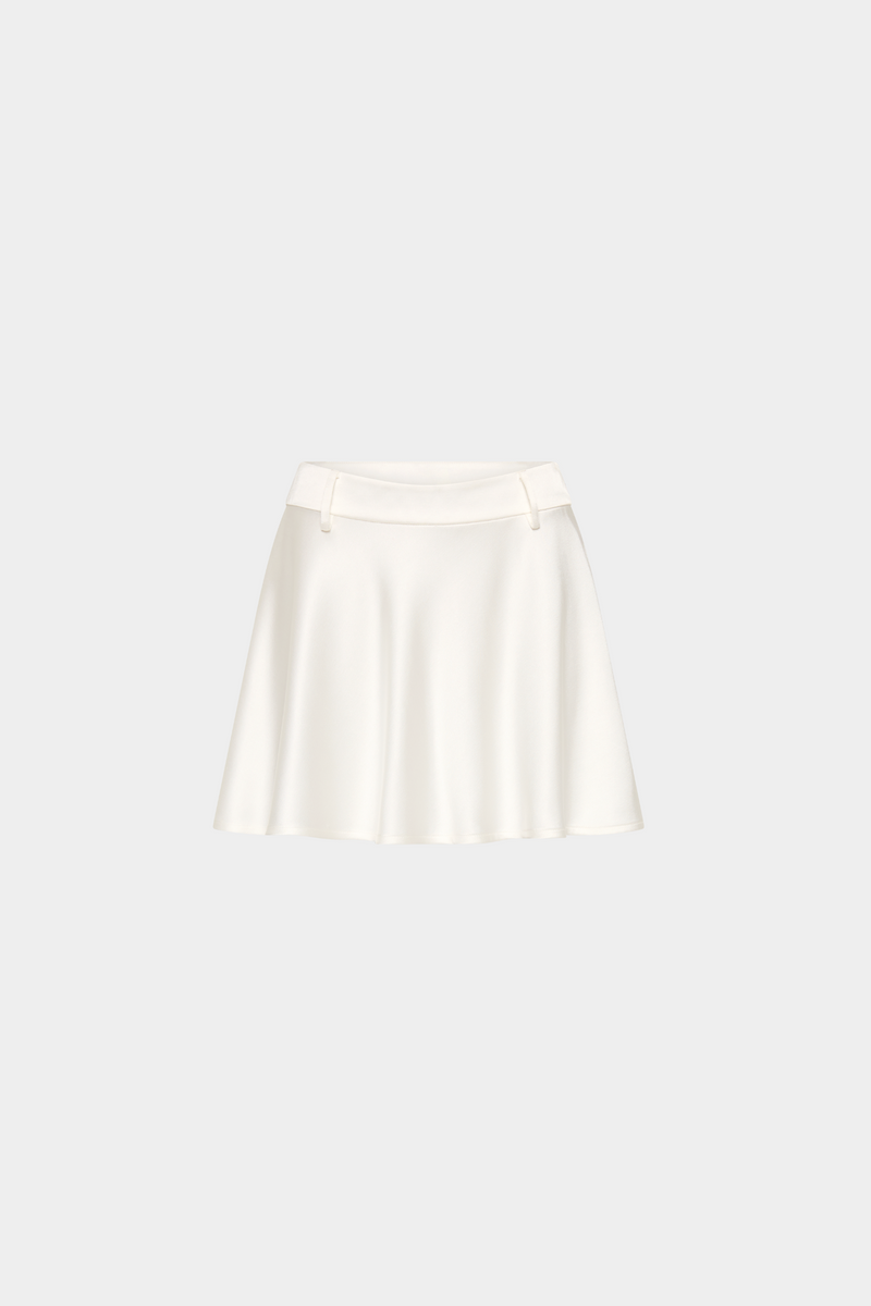 Bias Mini Skirt | Ivory Satin