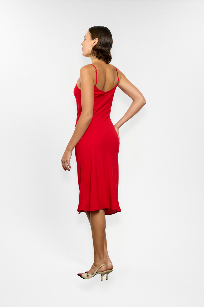 Georgette Midi Dress | Cherry Red