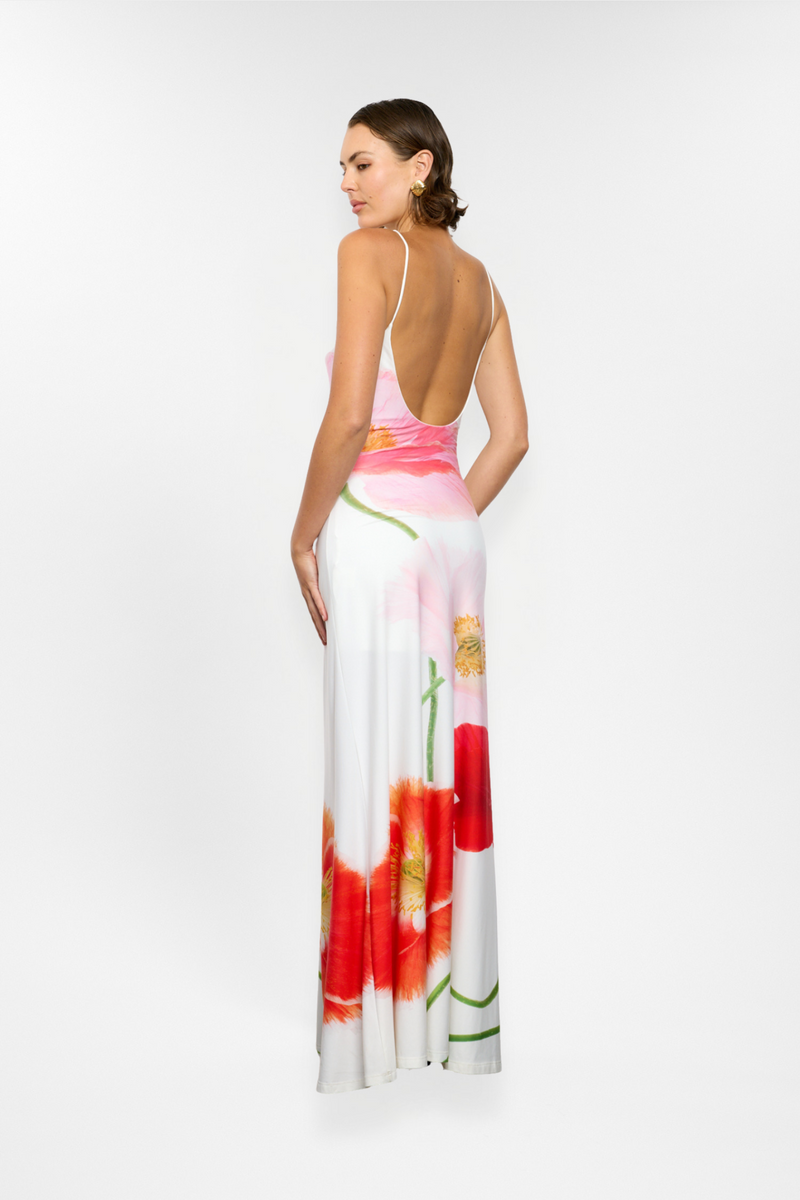 Low Back Maxi Dress | Citrus Poppy