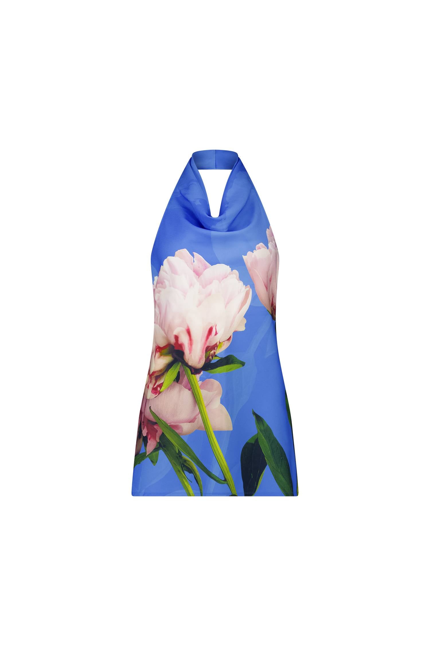 Mini Cowl Slip Dress | Cobalt Peony