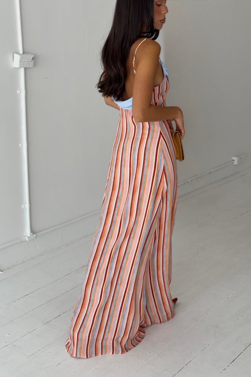 Draped Slip Dress | Blush Stripe