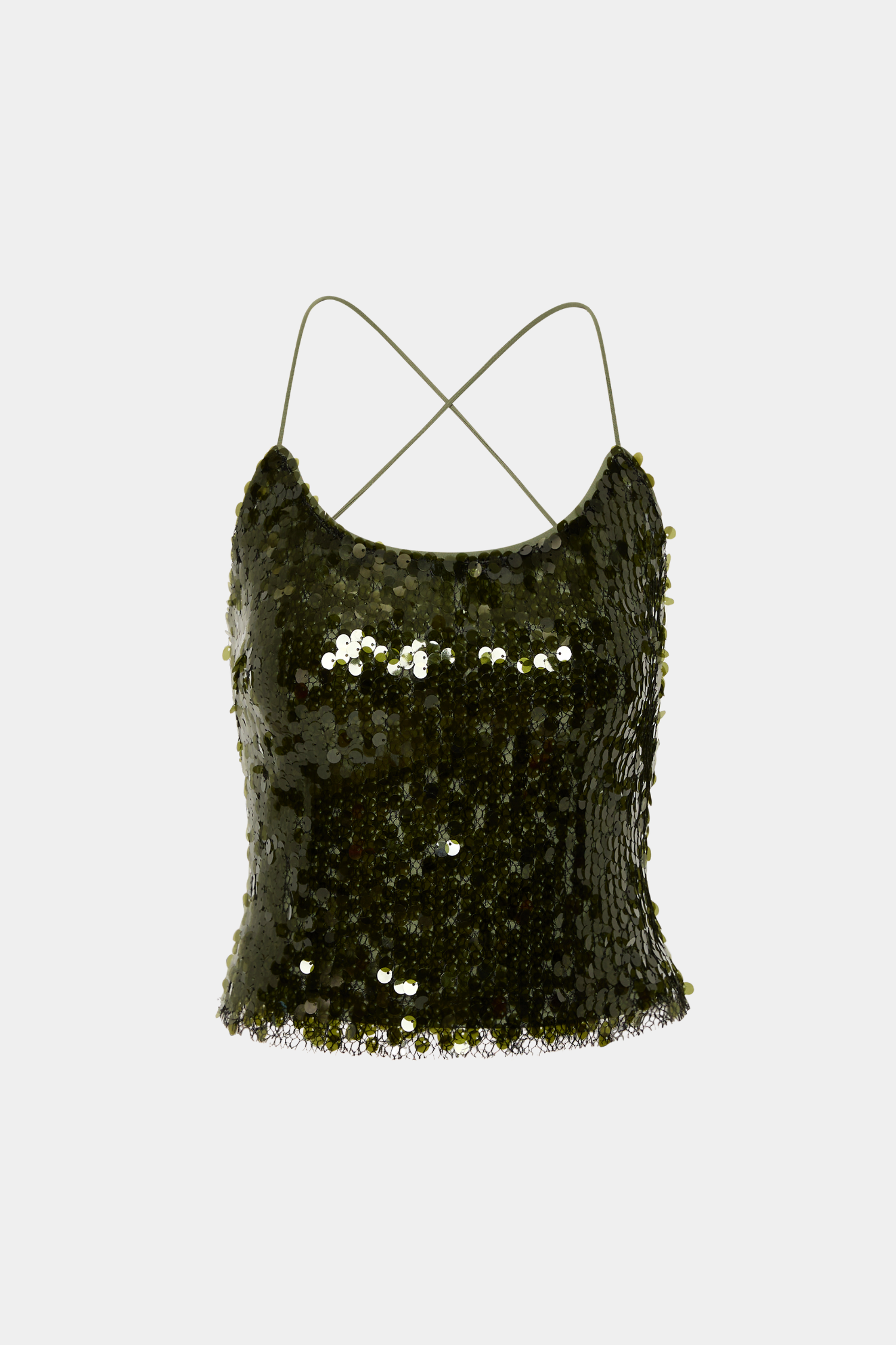 Backless Top | Forest Green Sequin