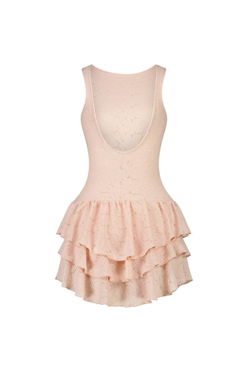 Ruffled Mini Dress | Coral Pink