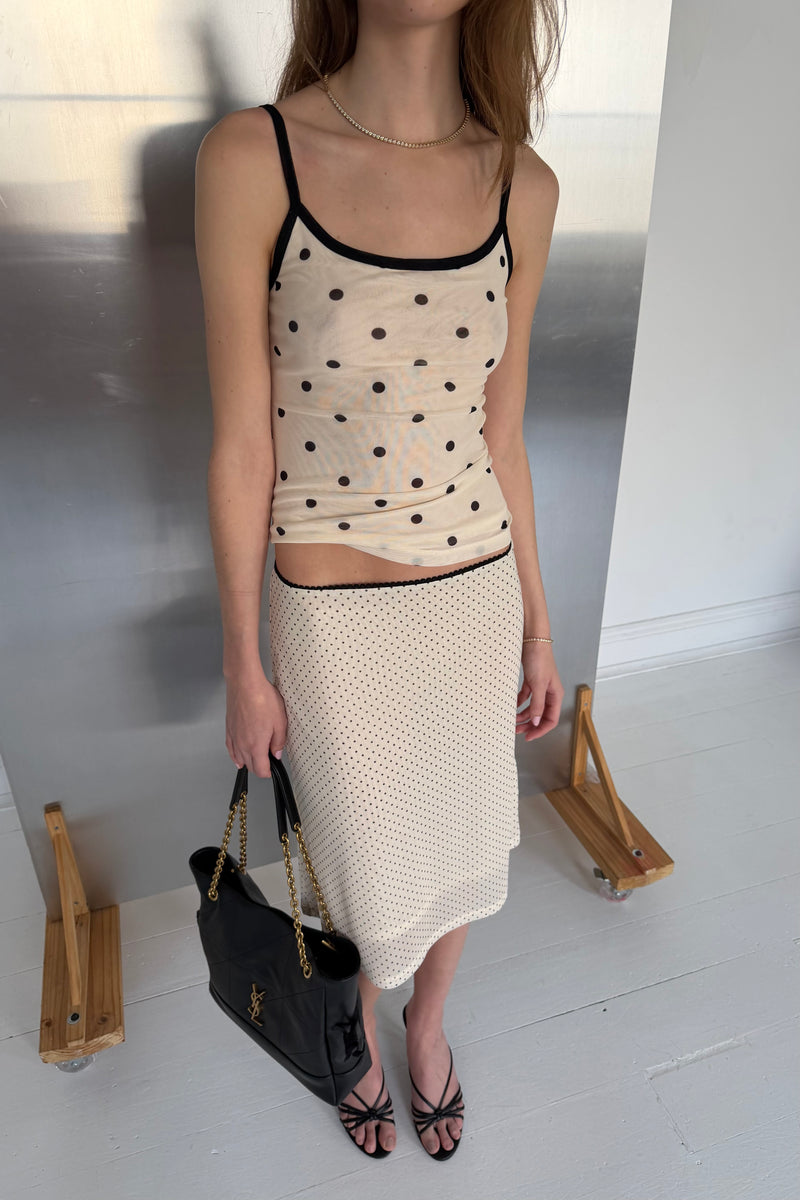 Camisole | Mesh Ivory Polka