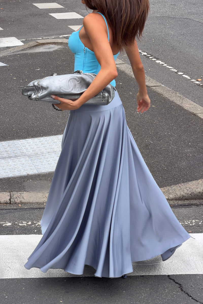 Basque Full Skirt | Ice Blue