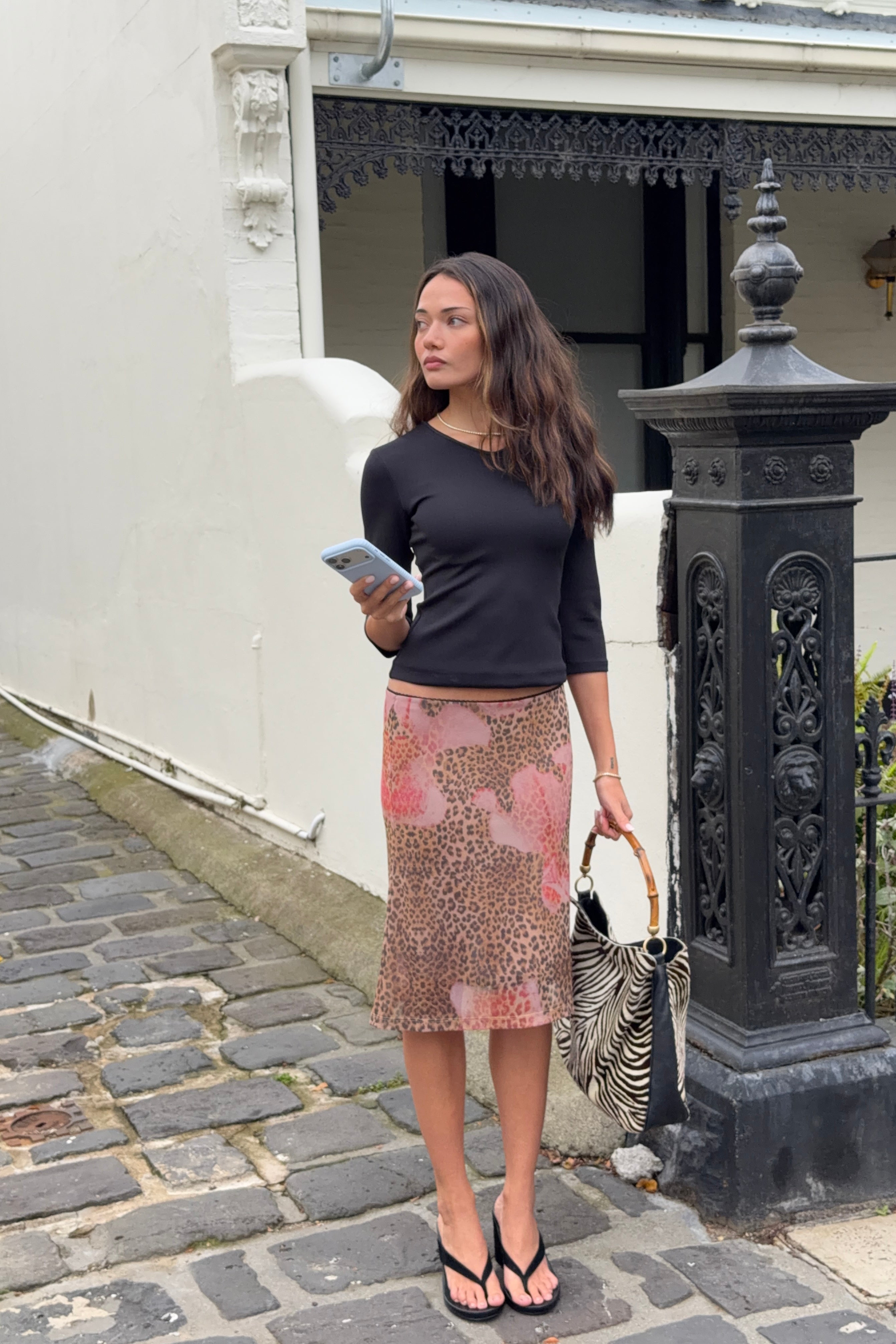 Midi Skirt | Mesh Leopard