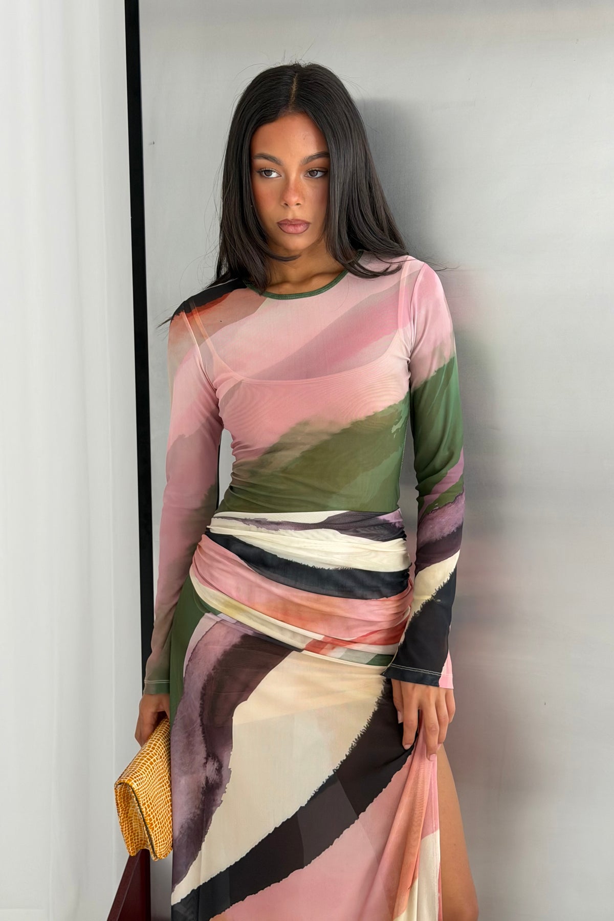 Wrap Mesh Maxi Dress | Wave