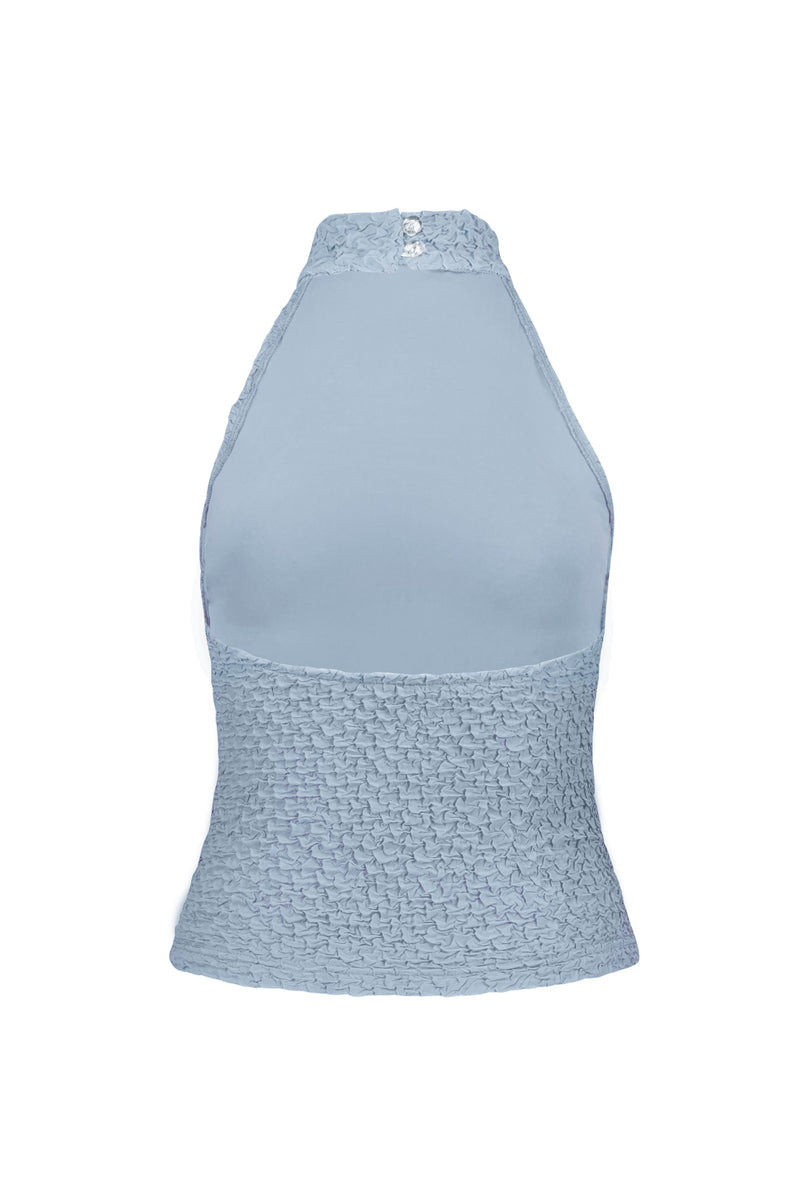 Textured Halter Top | Baby Blue