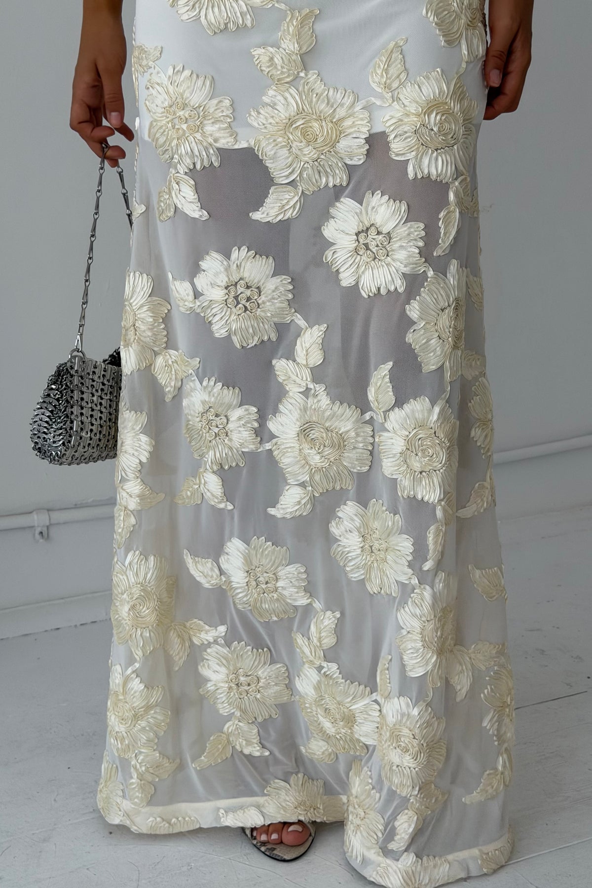Embellished Backless Maxi Dress | Ivory