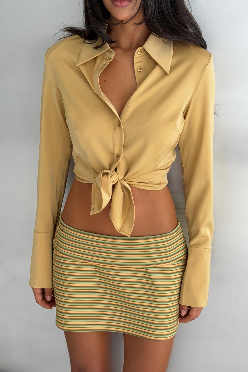 Alba Mini Skirt | Gold Stripe