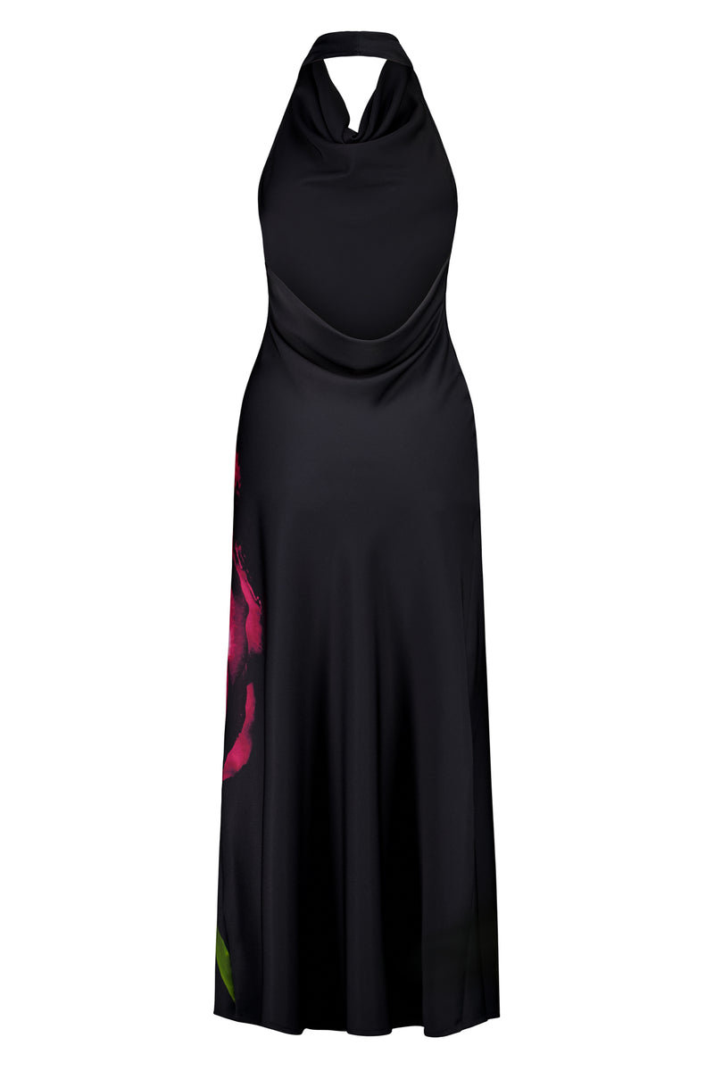 Cowl Slip Dress | Black Rose