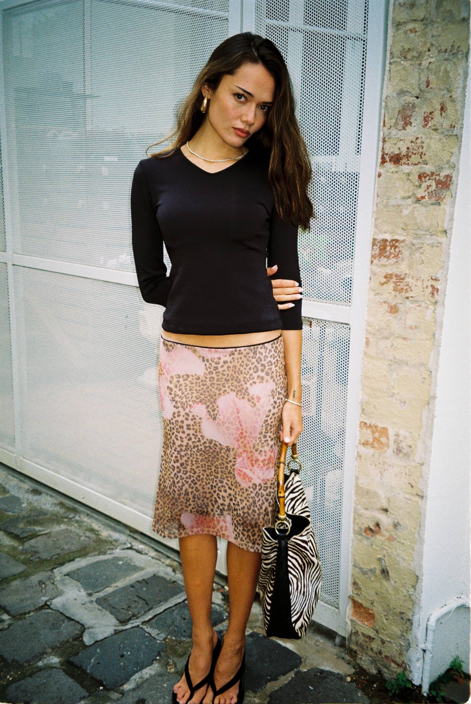 Midi Skirt | Mesh Leopard