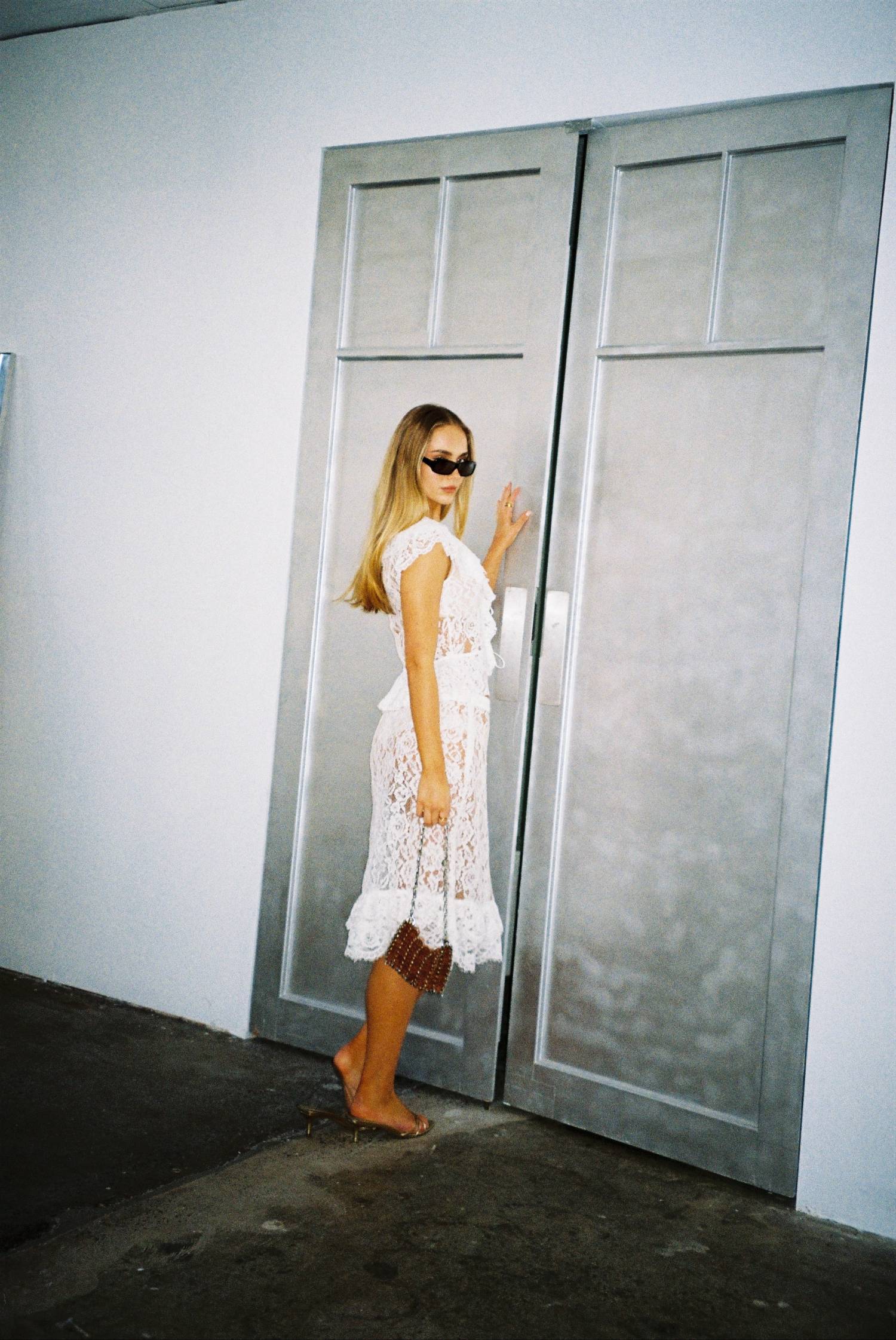 Frill Cap Sleeve Cardigan | White Lace