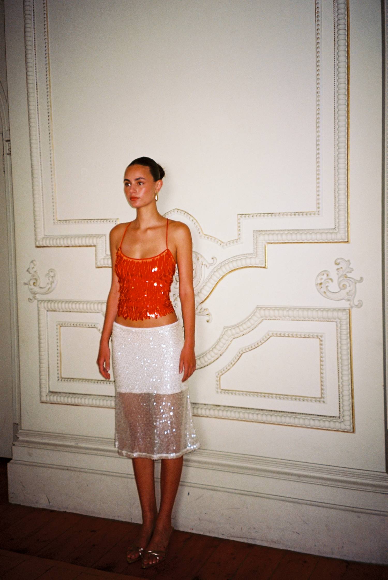 Backless Top | Burnt Orange Sequin