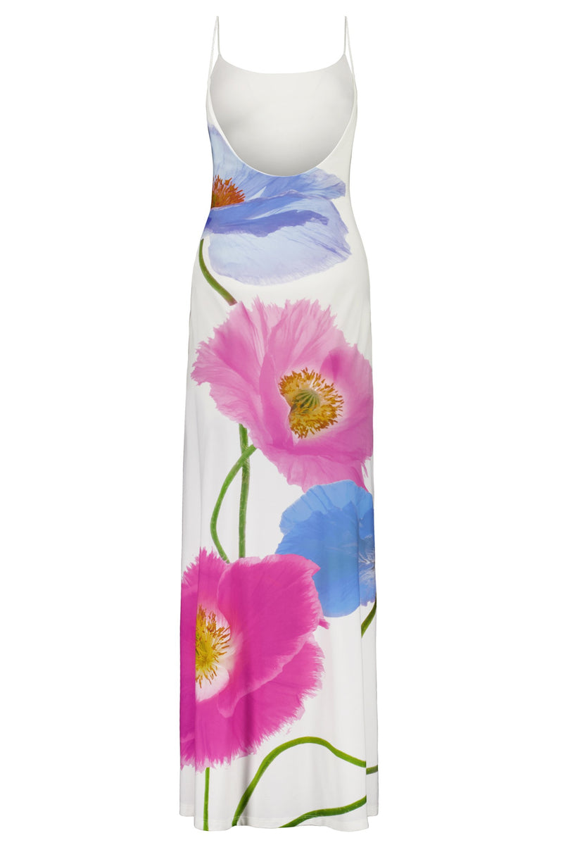 Low Back Maxi Dress | Azure Poppy