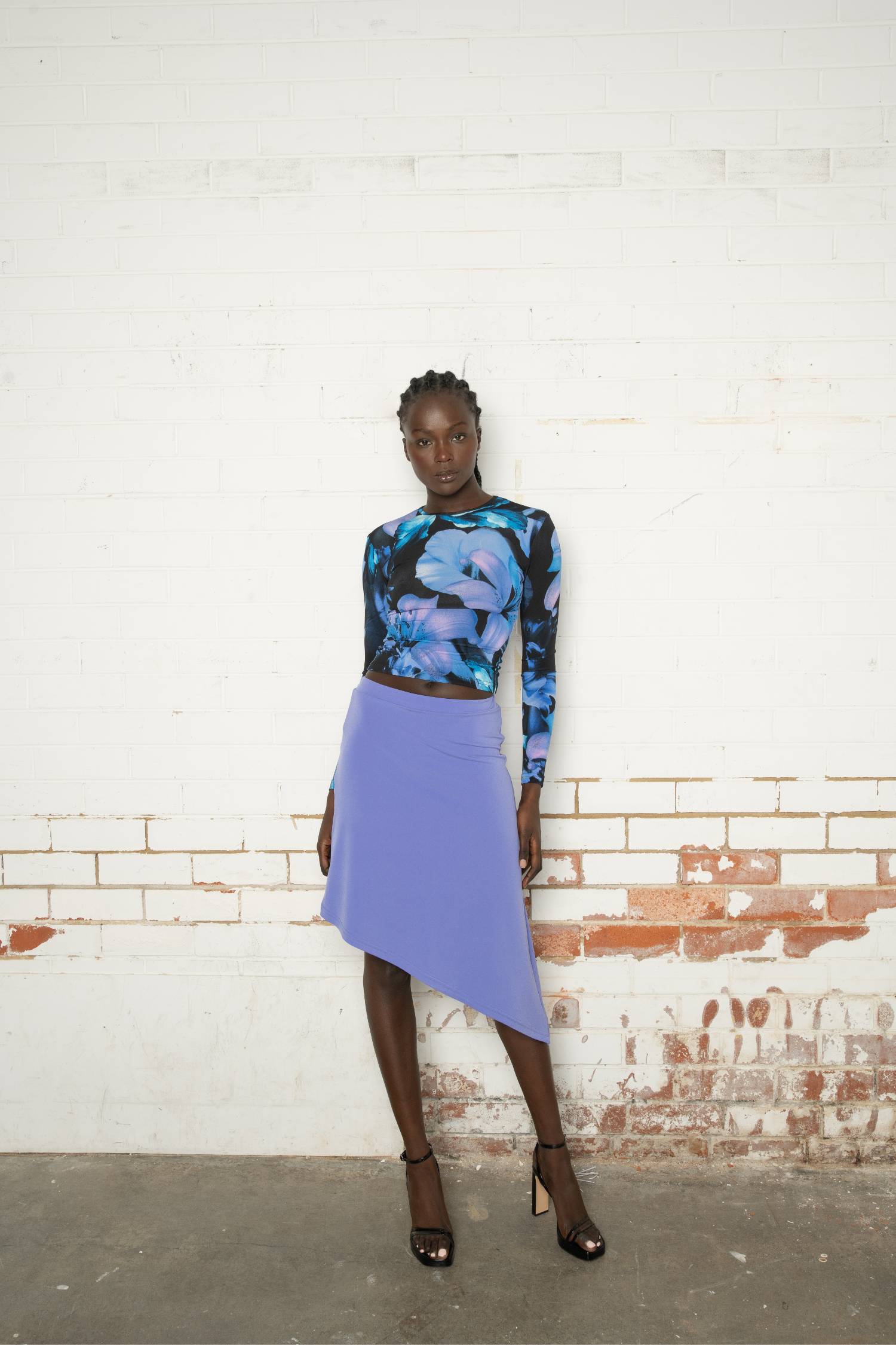 Asymmetric Midi Skirt | Lilac