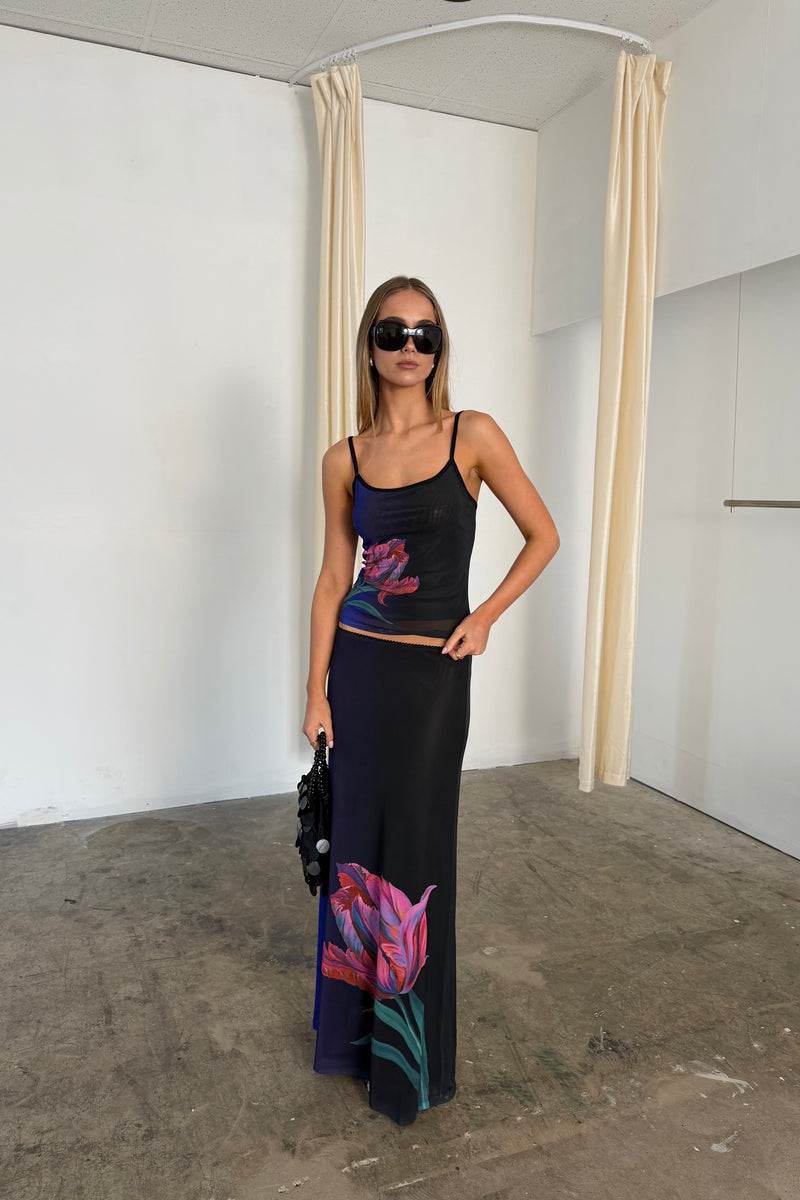 Camisole | Mesh Cobalt Floral
