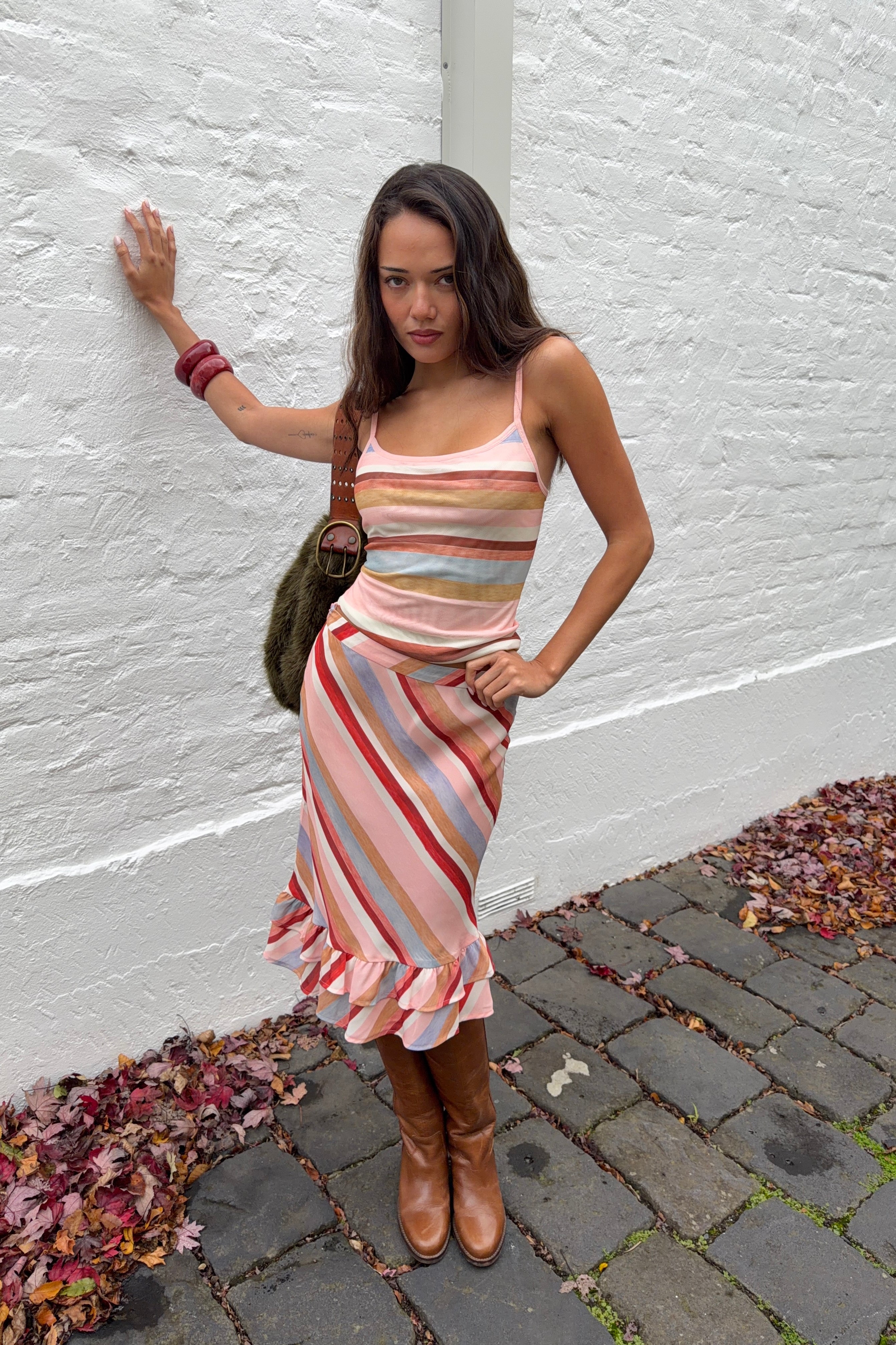 Camisole | Mesh Blush Stripe