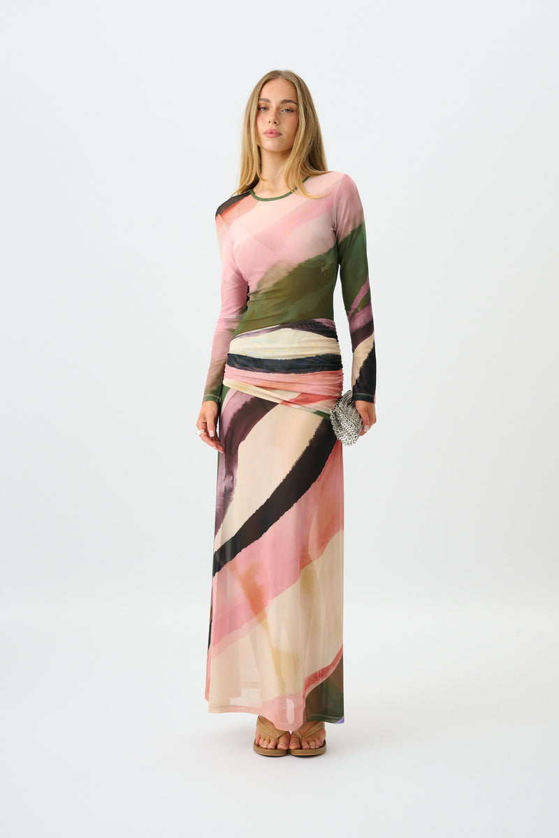 Wrap Mesh Maxi Dress | Wave