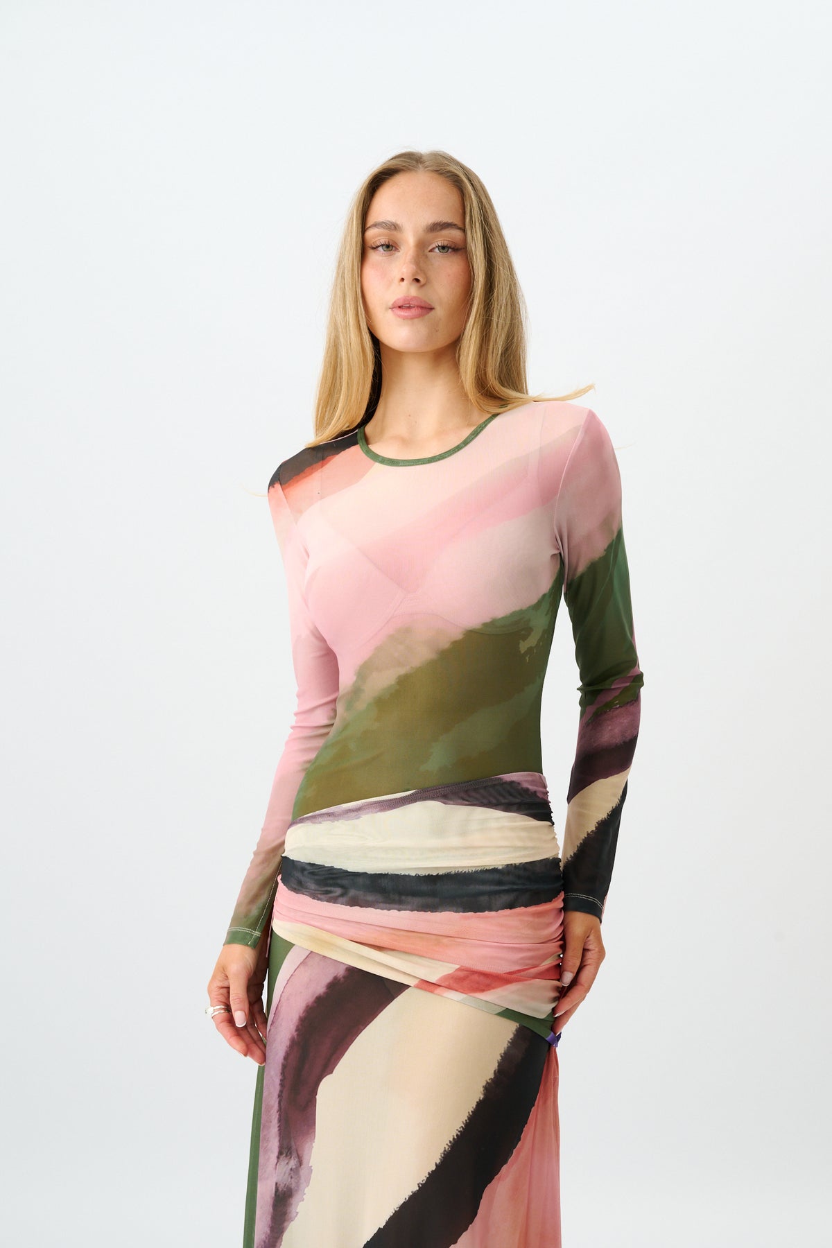 Wrap Mesh Maxi Dress | Wave