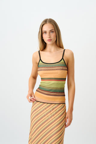 Camisole | Mesh Gold Stripe