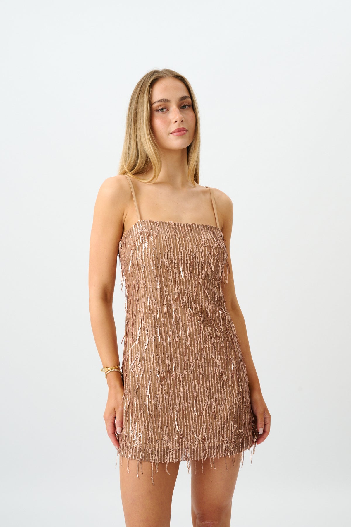 Shift Mini Dress | Gold Sequin