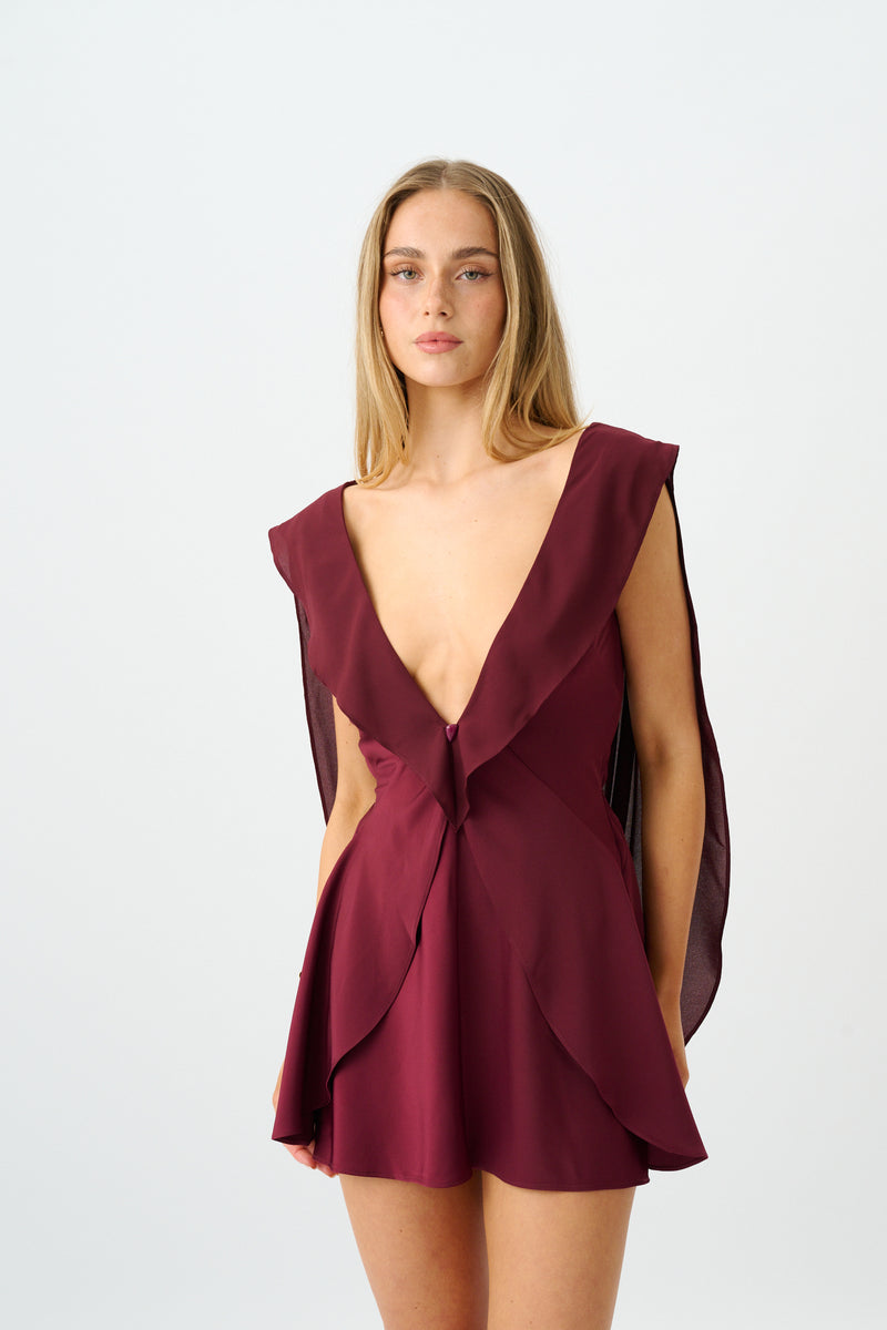 Paige Mini Dress | Burgundy